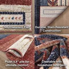 Well Woven Dustin Crimson Southwestern Medallion Area Rug 8×10 (7’10in x 10’6…