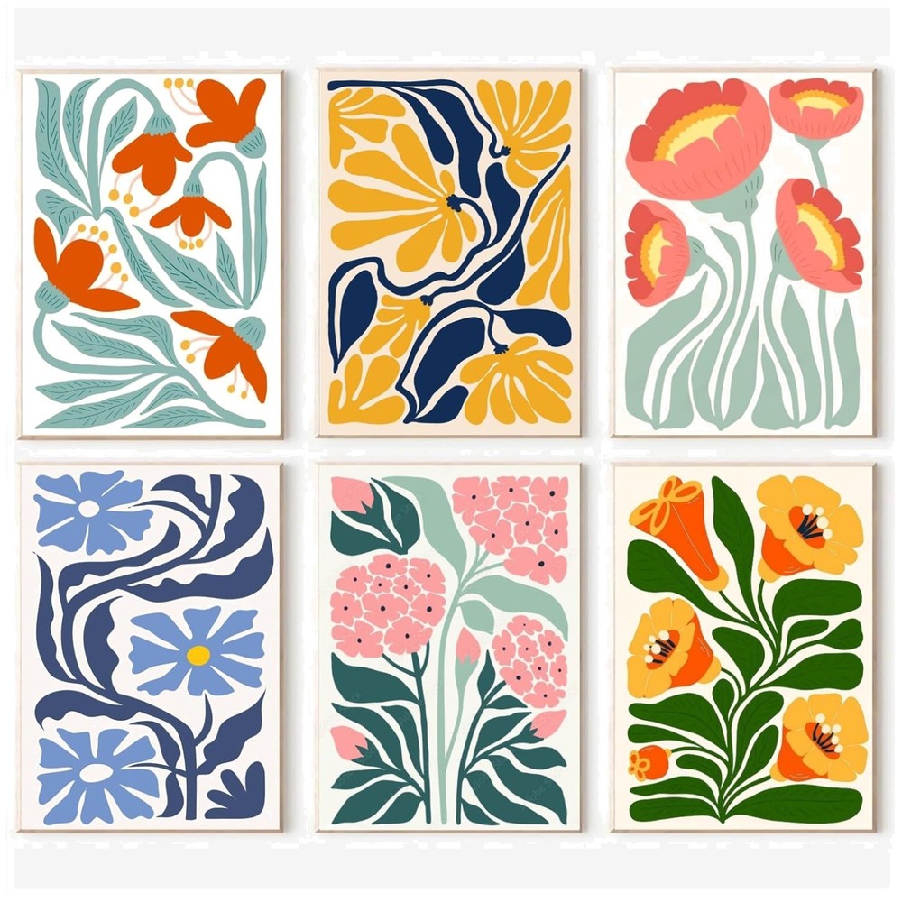 6 Pack Flowers DIY Acrylic Oil Painting Set – Adults/Kids-~