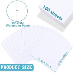 100 Sheets 8×8″ Watercolor Paper 140lb Cold Press Blank Cotton Art Pad