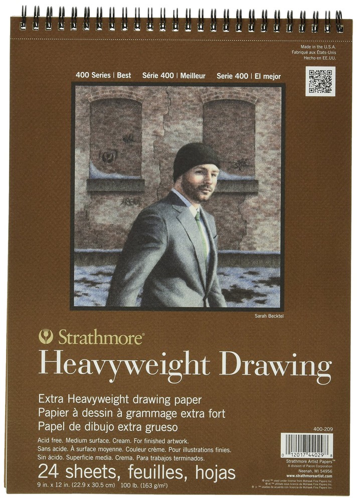 Strathmore 400 Series Heavyweight Drawing Pad 9×12 24 Sheets Cream Paper