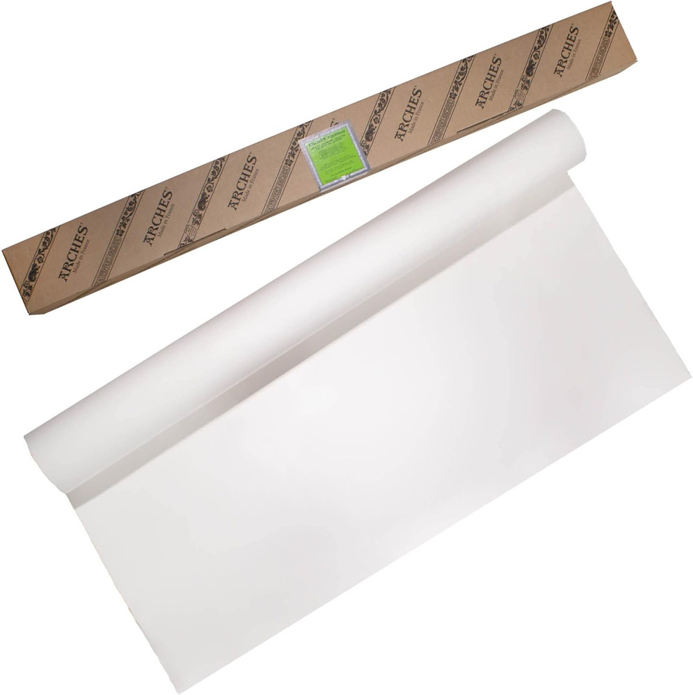 Watercolor Paper Roll 44.5-Inch X 10-Yards – Natural White 100% Cotton Paper – 1