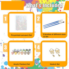Wildflowers Paint by Numbers Kit for Adults – DIY Canvas Art 16x20in