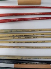 Lot 15 Princeton Art Brushes Series 5200, Imperial 6600, 4000. Rounds & Flats
