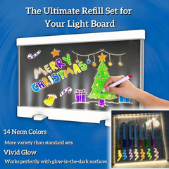 14-Color Neon Liquid Chalk Markers for Led Light Board – for Kids Drawing Board,