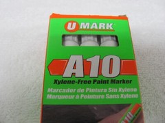 White Valve Action Metal Paint Marker U-Mark, Made In USA
