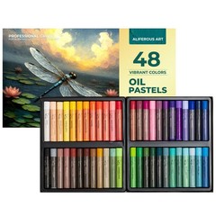 Aliferous Art Oil Pastels – 48 Colors soft 48 Count (Pack of 1), 48 colors