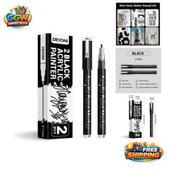 Quality Black Acrylic Paint Pens – 2 Pack for Art and Craft Projects