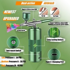 Airbrush Kit Dual Action with Compressor, 40PSI Cordless Airbrush Gun Set, Au…