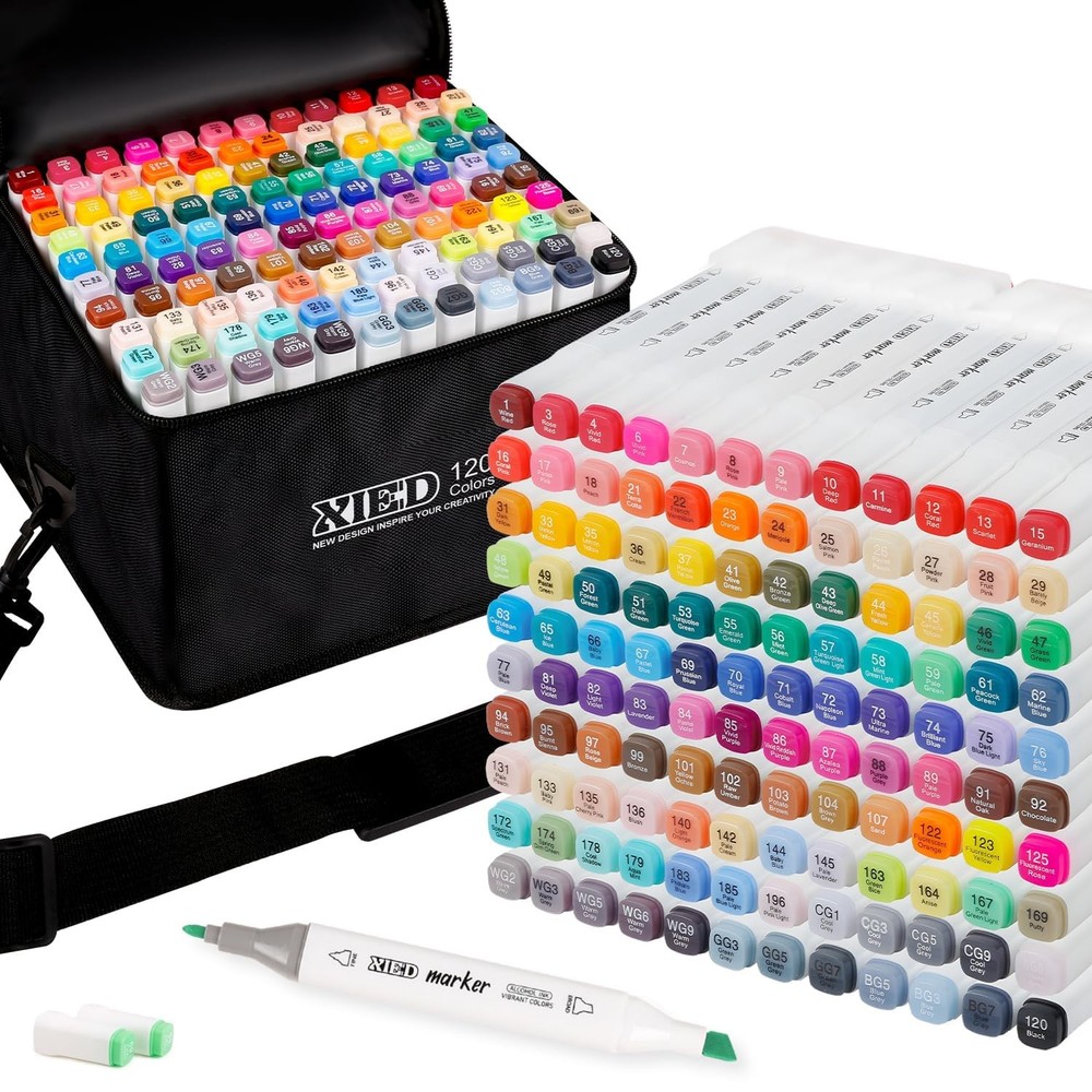 120 Colors Premium Alcohol Markers, Alcohol Markers Set with Adjustable Shoul…
