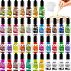 Roizefar Alcohol Ink Set – 40 Bottles Vivid Colors High Concentration Metallic A