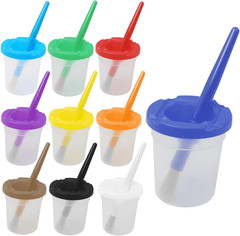 10Pcs Paint Cups with Lids for Kids, Spill Proof Learning Color Cups for Young A