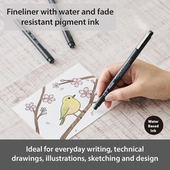 Arts Pointliner Drawing Pen, 0.8Mm, Black Ink, Box of 12 Pens (S20P-8A)