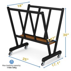 Large Wooden Print Rack, Art Drying and Display Rack with Rolling Casters, St…