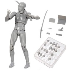 Art Manikin Figure Model for Sketching and Painting Supplies – Male, Grey