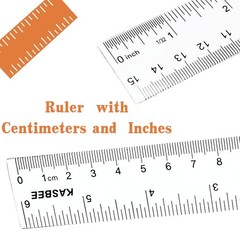 Plastic Rulers, 6 Inch Ruler, Clear Measuring Tool for 6 + 6 Inch,