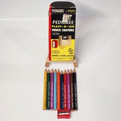 Empire Pencil Pedigree Plast-O-Led 10 Color Pencil Crayons no. 1229 w Sharpener