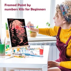 MOGTAA Cherry Blossom Paint by Numbers Kit for Adults Beginners with Frame, M…