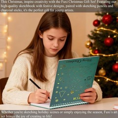 Ultimate Sketch Pad and Art Supplies Kit for All Levels: Christmas Green Edition