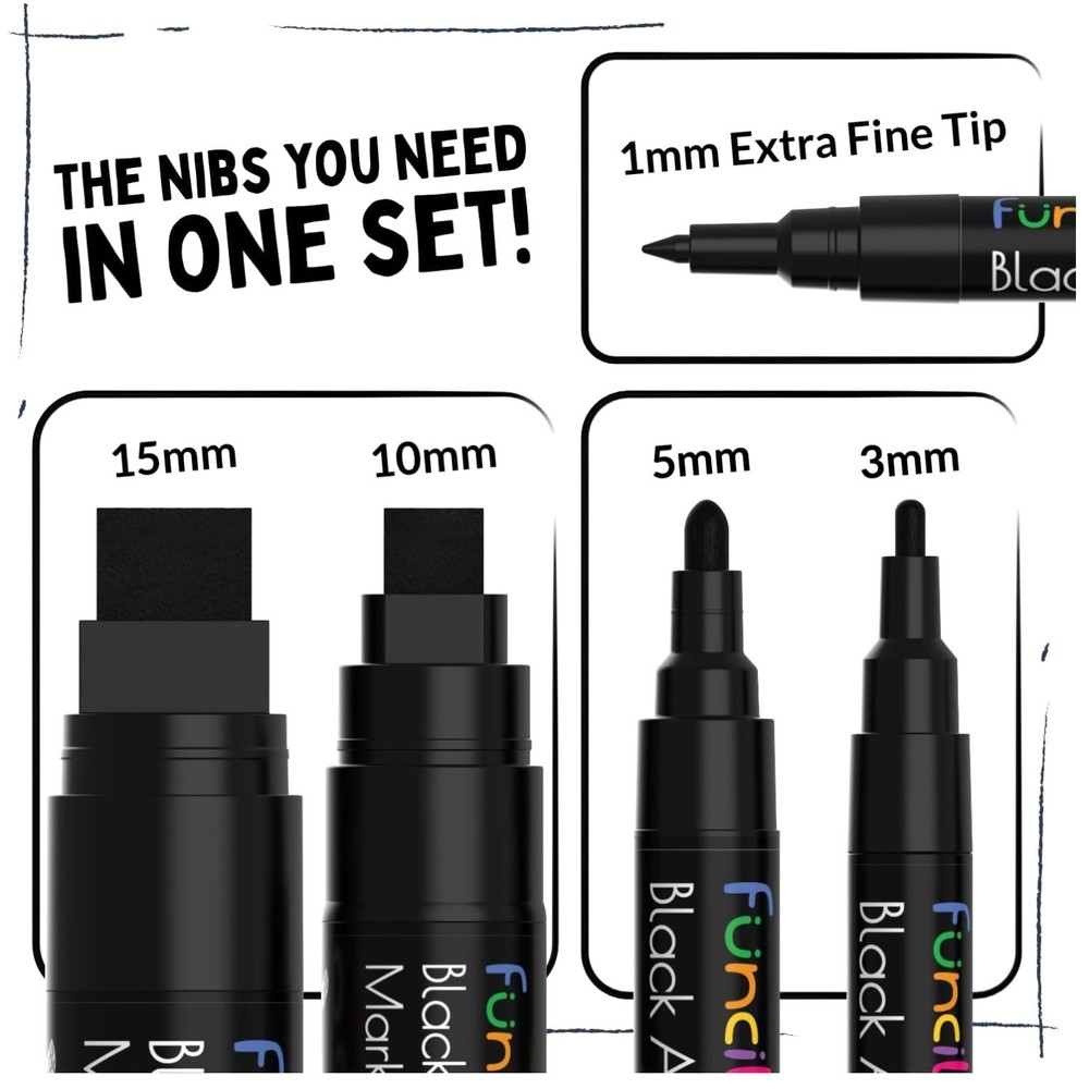Black Acrylic Pen for Wood & Fabric – Water Resistant