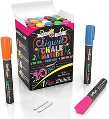Dustless Non-Toxic Chalkboard Markers – 20 Colors
