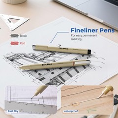 Nicpro 30PCS Professional Drafting Tools & Geometry Set with Case, 30 PCS