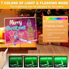 Lumiboard LED Drawing Board, Light Up Acrylic Dry Erase Board with 7 Colors, …