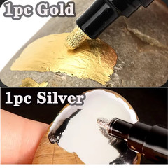 1/2/3Pcs Mirror Marker Pen DIY Reflective Paint Pens Mirror Markers Chrome Gold