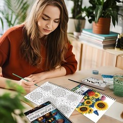 Aannanl Adult Coloring Book Set of 3 Coloring Books for Adults Relaxation Inc…