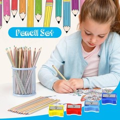 48 Pcs Rainbow Colored Pencils, 7 Color in 1 Rainbow Straight and Curved Line