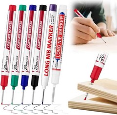 6 PCS Long Head Deep Hole Marker Pens,20mm Long Nib Marker, Longs Nose Marker…