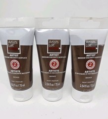 Acrylic Paint Bronze 2.54oz By Artist Loft Lot Of 3 Tubes