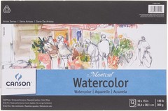 Canson Artist Series Montval Watercolor Paper, Foldover Pad, 10×15 inches, 12