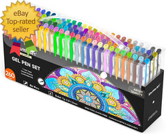260 Pack Gel Pens Set 130 Colors with 130 Refills for Adults Coloring Books