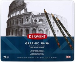 Professional Graphite Drawing Pencils Set, 24 Count