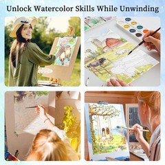 3 PCS 8.5×11 Inch Watercolor Workbook Coloring Books Adults 160GSM Paper
