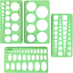 4PCS Circle Template, Plastic and Oval Measuring Templates, Formwork…