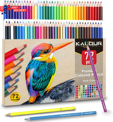 72 Count Colored Pencils for Adult Coloring Books, Soft Core,Ideal for Drawing B