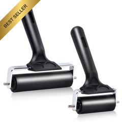 Hard Rubber Brayer Rollers 4 Inch 2.2 Inch Printmaking Ink Gluing 2 Pack