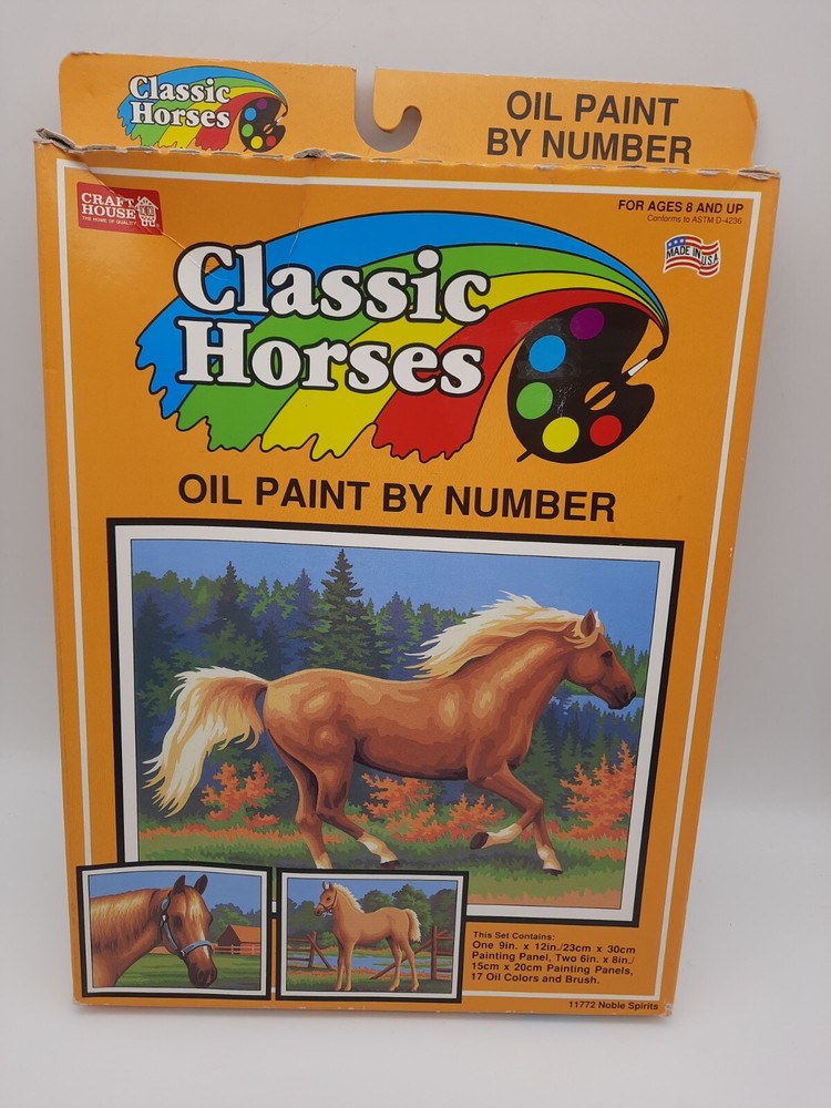 VTG 1995 CRAFT HOUSE Oil Paint by Number 11772 Noble Spirits NOS Sealed