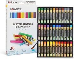 Oil Pastels Super Soft Water Soluble For 36 Count (Pack of 1), Multicolor