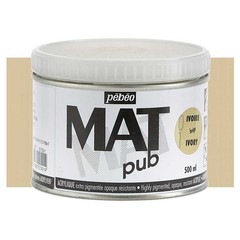 Pebeo MAT PUB Paint 500ml, 23 Professional Colours for Outdoor, Mural, Canvas