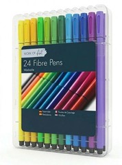 24 Easynote Washable Mixed Coloured Fibre Pens Felt Tips Markers Colouring Set