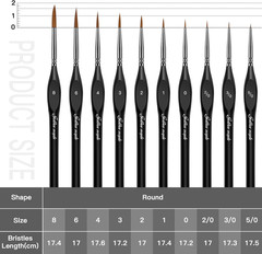 Detail Paint Brushes Set 10Pcs Miniature Brushes for Fine Detailing & Art Painti