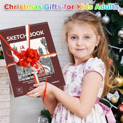 9″ x 12″ Sketch Book, 2-Pack 50 Sheets Spiral Bound Art Sketchbook, Brown
