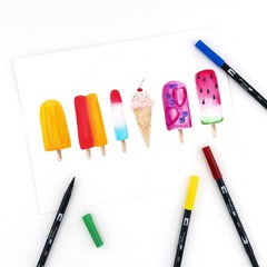 Dual Brush Marker 10-Piece Set: Primary