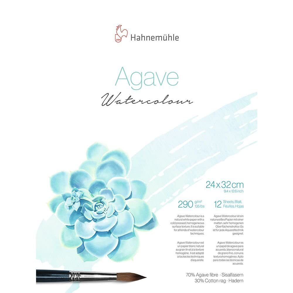 Hahnemuhle Agave Watercolour Block 24x32cm 9.45×12.6 in 10625401 Professional