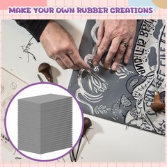6 Pcs 6 x 8 Inch Linoleum Block Rubber Stamp Carving Blocks Soft Linocut Bloc…
