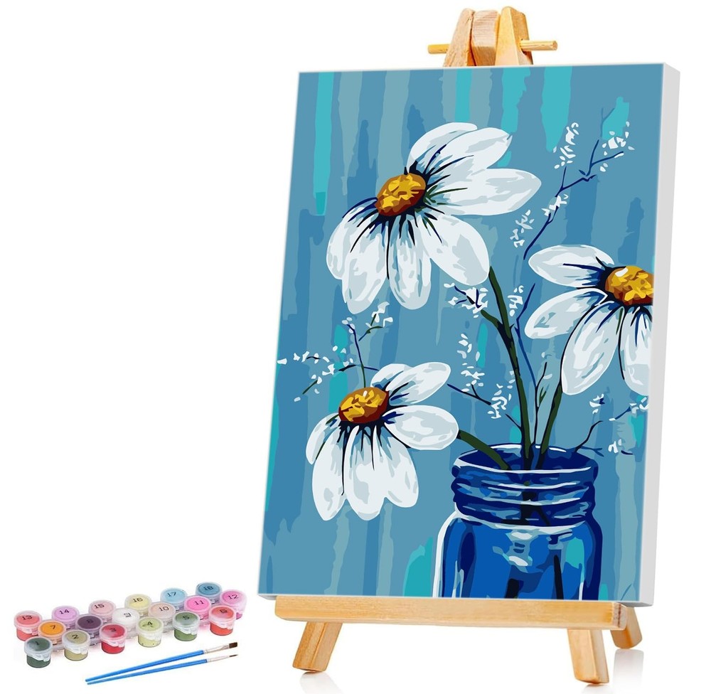 Framed Paint by Numbers Kit for Adults Beginner & Kids Ages 812, Without Ease…