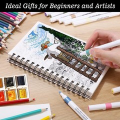 4 Pack Mixed Media Sketchbook, 5.5×8.5 inches Drawing Paper Sketch Book, 98lb…