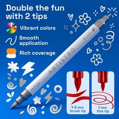 24 Metallic Acrylic Paint Markers Pens Brush Fine Tips Fabric Rock Glass Wood
